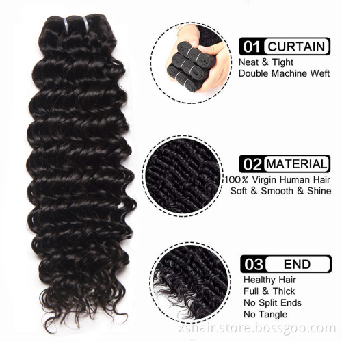 Curly human hair bundles with lace closure frontal 10a grade hair peruvian virgin human hair bundles